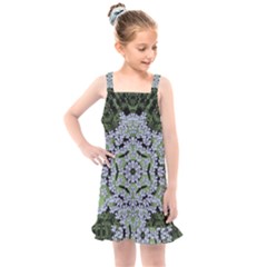 Calm In The Flower Forest Of Tranquility Ornate Mandala Kids  Overall Dress by pepitasart