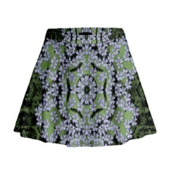 Calm In The Flower Forest Of Tranquility Ornate Mandala Mini Flare Skirt by pepitasart