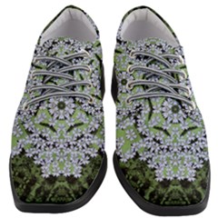 Calm In The Flower Forest Of Tranquility Ornate Mandala Women Heeled Oxford Shoes by pepitasart