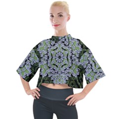 Calm In The Flower Forest Of Tranquility Ornate Mandala Mock Neck Tee