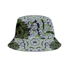 Calm In The Flower Forest Of Tranquility Ornate Mandala Inside Out Bucket Hat by pepitasart