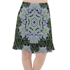 Calm In The Flower Forest Of Tranquility Ornate Mandala Fishtail Chiffon Skirt by pepitasart