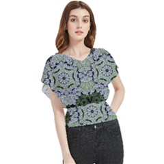 Calm In The Flower Forest Of Tranquility Ornate Mandala Butterfly Chiffon Blouse