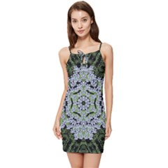 Calm In The Flower Forest Of Tranquility Ornate Mandala Summer Tie Front Dress