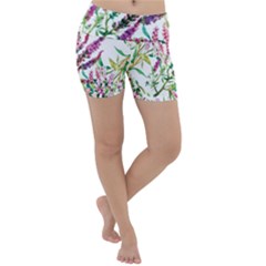 Flowers Lightweight Velour Yoga Shorts by goljakoff