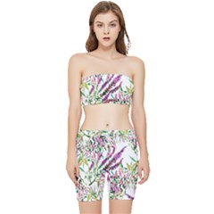 Flowers Stretch Shorts And Tube Top Set by goljakoff