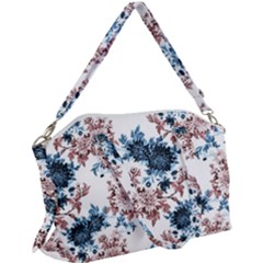 Blue And Rose Flowers Canvas Crossbody Bag by goljakoff