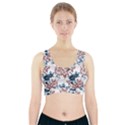 Blue and rose flowers Sports Bra With Pocket View1