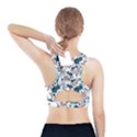 Blue and rose flowers Sports Bra With Pocket View2