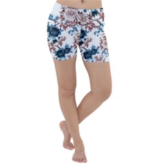 Blue And Rose Flowers Lightweight Velour Yoga Shorts by goljakoff