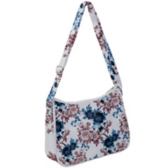 Blue And Rose Flowers Zip Up Shoulder Bag by goljakoff