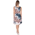 Blue and rose flowers Knee Length Skater Dress With Pockets View4