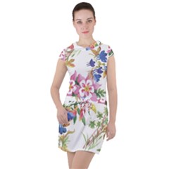 Garden Flowers Drawstring Hooded Dress by goljakoff