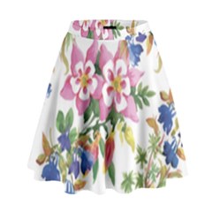 Garden Flowers High Waist Skirt by goljakoff