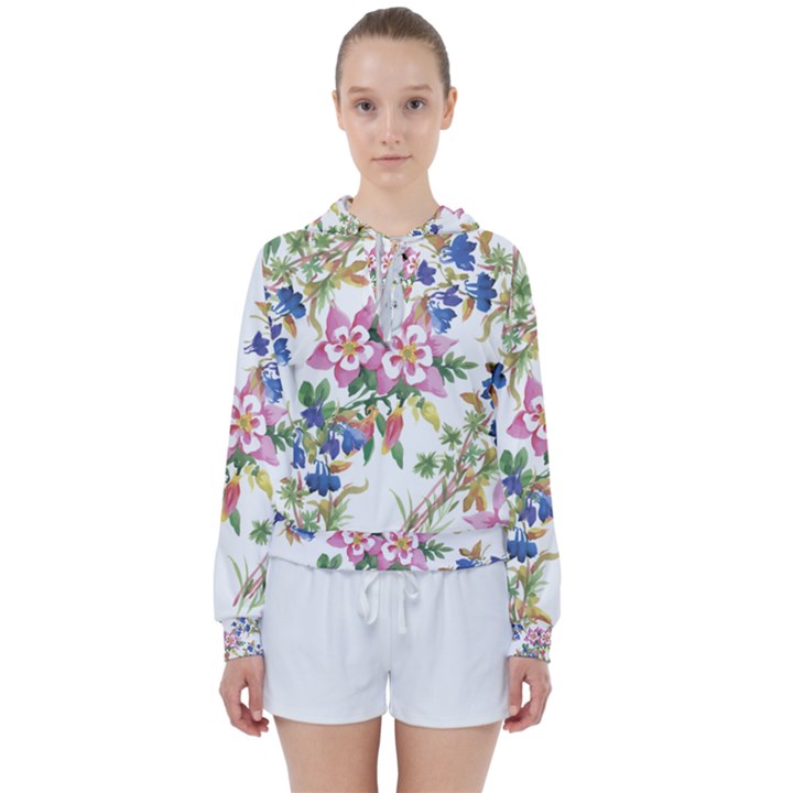 Garden flowers Women s Tie Up Sweat