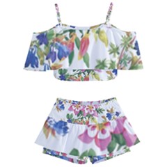 Garden Flowers Kids  Off Shoulder Skirt Bikini by goljakoff