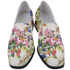 Garden Flowers Women s Chunky Heel Loafers by goljakoff