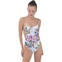 Garden flowers Tie Strap One Piece Swimsuit View1