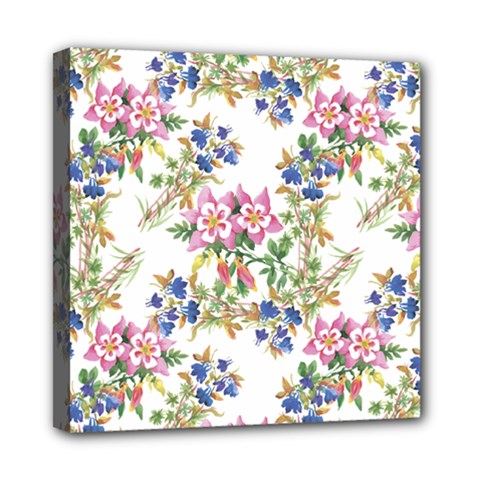 Garden Flowers Pattern Mini Canvas 8  X 8  (stretched) by goljakoff