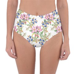 Garden Flowers Pattern Reversible High-waist Bikini Bottoms by goljakoff