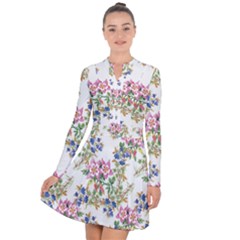 Garden Flowers Pattern Long Sleeve Panel Dress by goljakoff