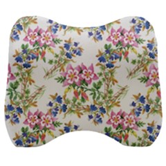 Garden Flowers Pattern Velour Head Support Cushion by goljakoff