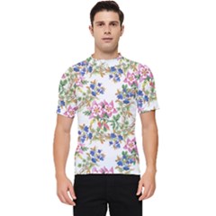 Garden Flowers Pattern Men s Short Sleeve Rash Guard