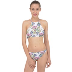 Garden Flowers Pattern Racer Front Bikini Set by goljakoff