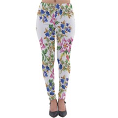 Garden Flowers Pattern Lightweight Velour Leggings by goljakoff