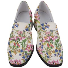 Garden Flowers Pattern Women s Chunky Heel Loafers by goljakoff