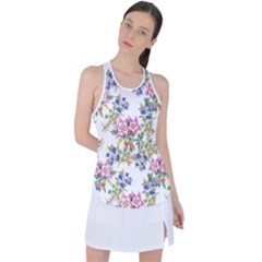 Garden Flowers Pattern Racer Back Mesh Tank Top by goljakoff