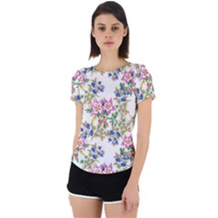 Garden Flowers Pattern Back Cut Out Sport Tee by goljakoff