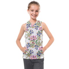 Garden Flowers Pattern Kids  Sleeveless Hoodie by goljakoff