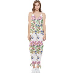 Garden Flowers Pattern Sleeveless Tie Ankle Jumpsuit by goljakoff