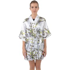 Spring Half Sleeve Satin Kimono 