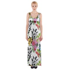 Summer Flowers Thigh Split Maxi Dress by goljakoff