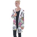 Summer flowers Longline Hooded Cardigan View1