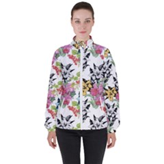 Summer Flowers Women s High Neck Windbreaker by goljakoff