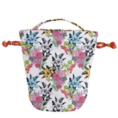 Summer Flowers Drawstring Bucket Bag by goljakoff