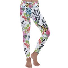 Summer Flowers Kids  Lightweight Velour Classic Yoga Leggings by goljakoff