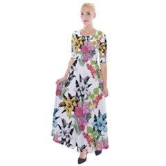 Summer Flowers Half Sleeves Maxi Dress by goljakoff