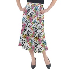 Summer Flowers Midi Mermaid Skirt by goljakoff