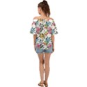 Summer flowers Off Shoulder Short Sleeve Top View2