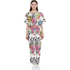 Summer Flowers Batwing Lightweight Jumpsuit