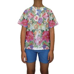 Beautiful Flowers Kids  Short Sleeve Swimwear by goljakoff