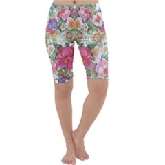 Beautiful Flowers Cropped Leggings  by goljakoff