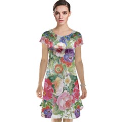 Beautiful Flowers Cap Sleeve Nightdress by goljakoff