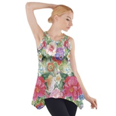 Beautiful Flowers Side Drop Tank Tunic by goljakoff