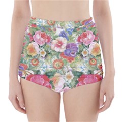 Beautiful Flowers High-waisted Bikini Bottoms by goljakoff