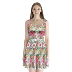 Beautiful Flowers Split Back Mini Dress  by goljakoff